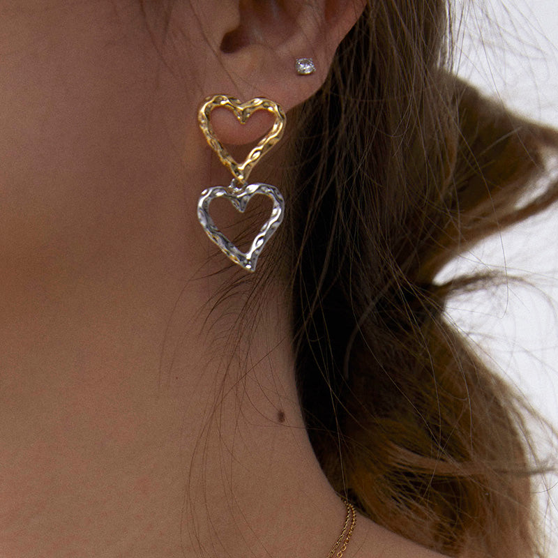Love Letter Earrings Heart Shape Costume Jewelry