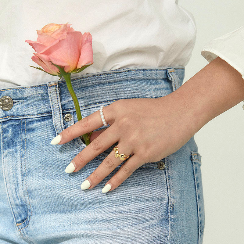 Leafy Chic Open Ring Adjustable In Size Fashion Jewelry