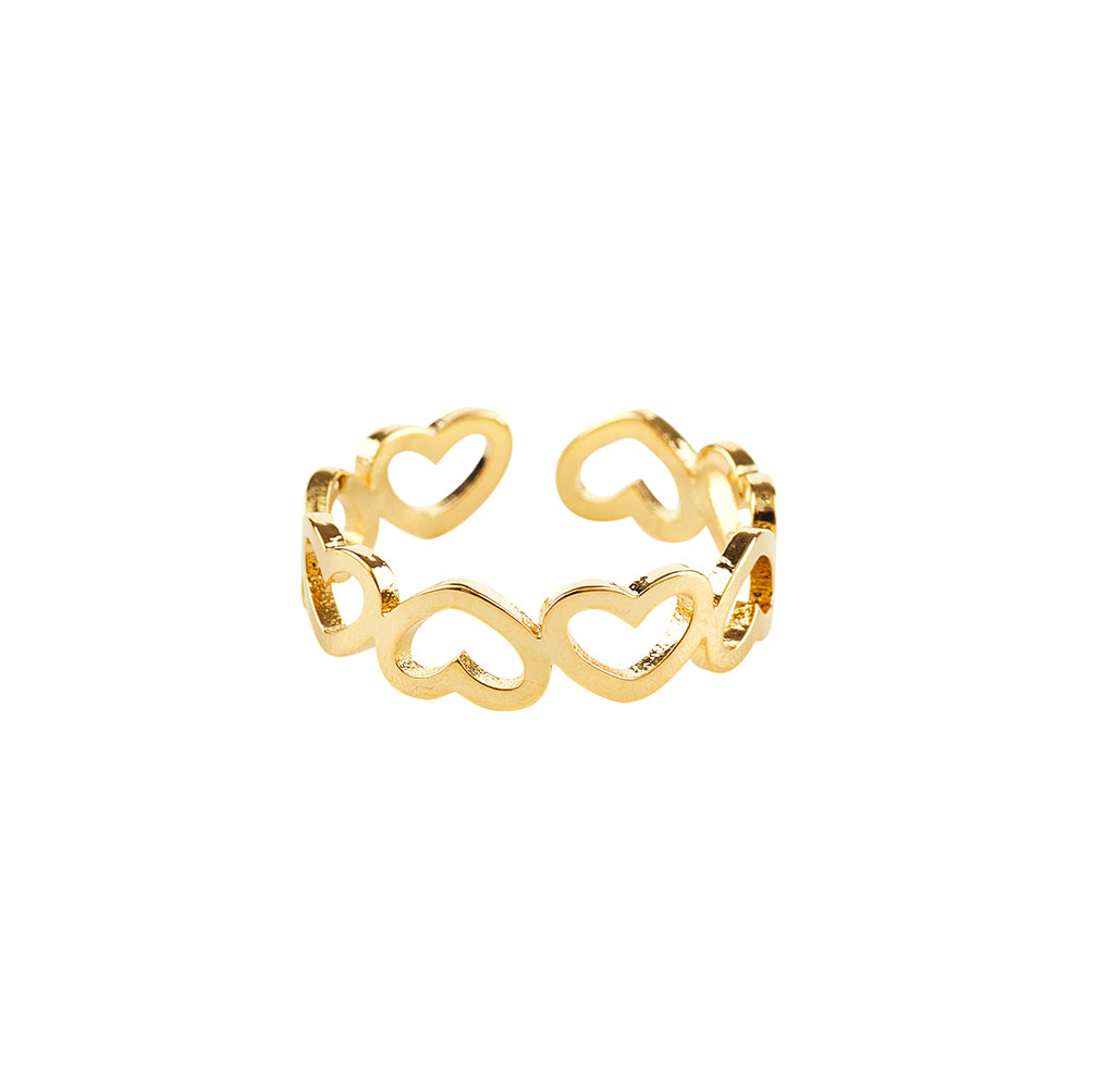 Heart Design Amore Open Ring (Adjustable)