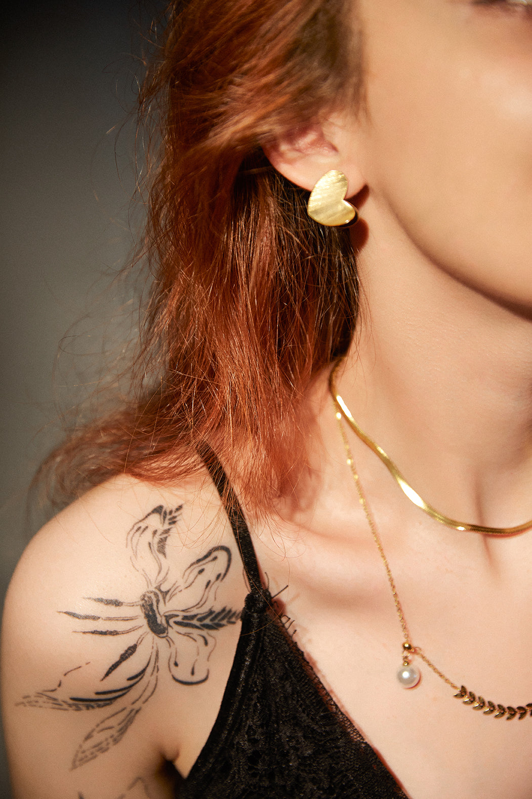 Sweetheart Studs Heart Shaped Earrings Fashion Jewelry 18k Gold Plated