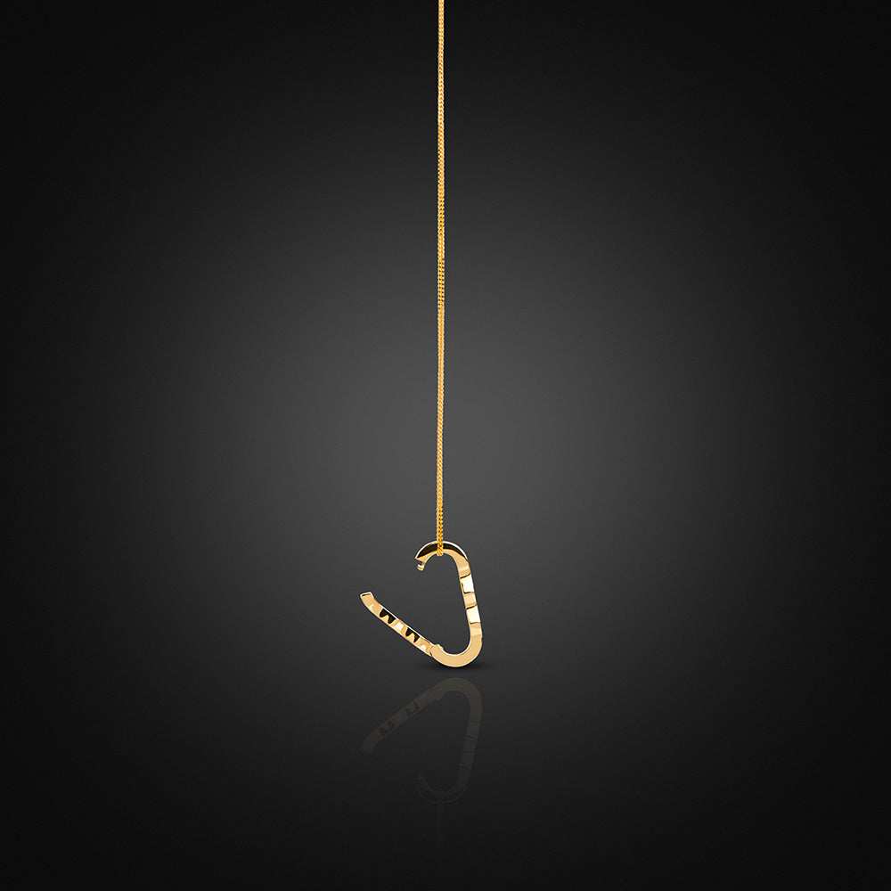 Yellow Gold 18K Open-Ended Charm - Wave Design