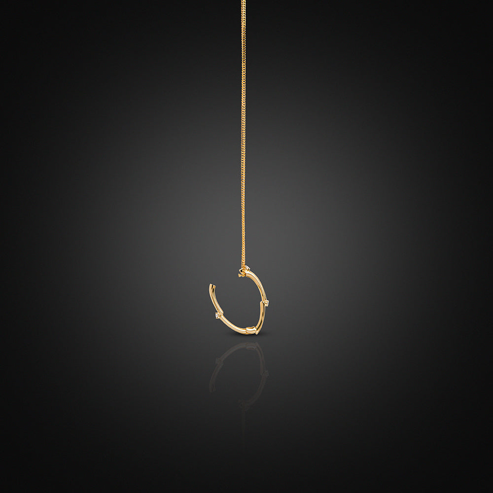 Yellow Gold 18K Open-Ended Diamond Charm