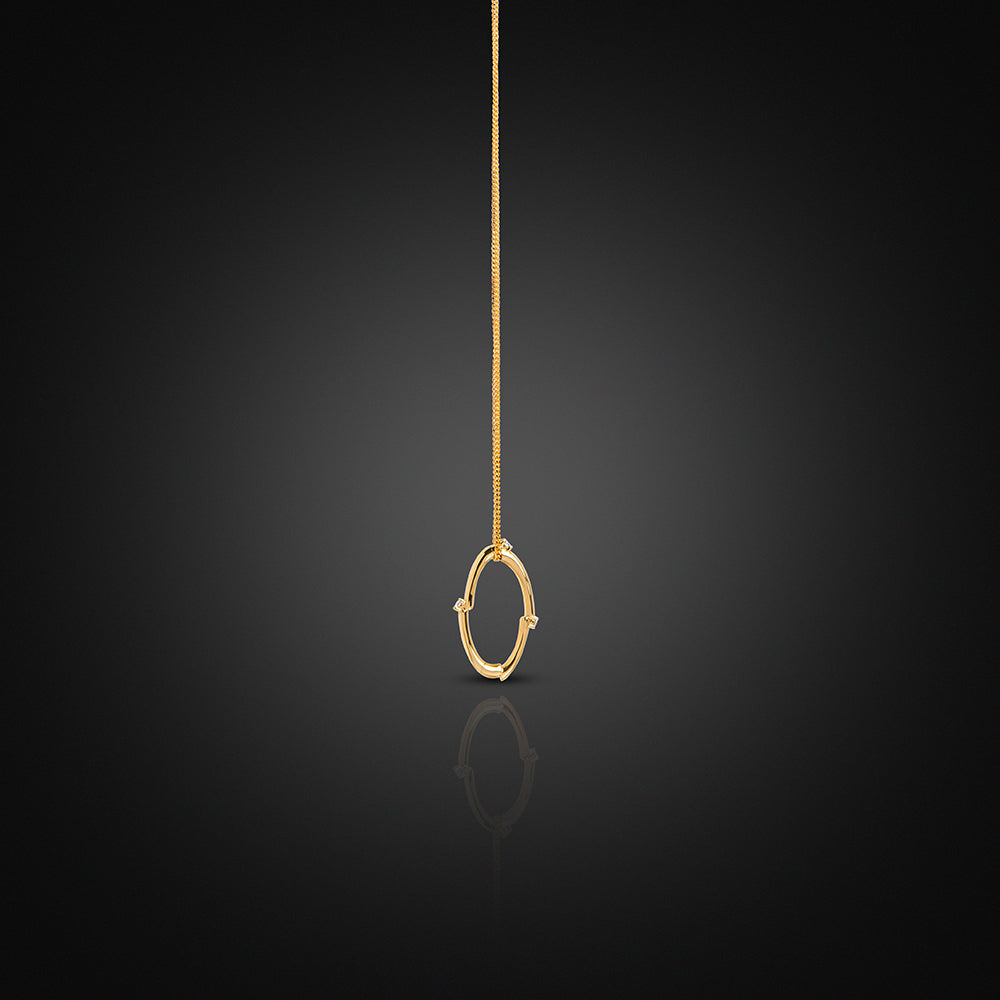 Yellow Gold 18K Open-Ended Diamond Charm