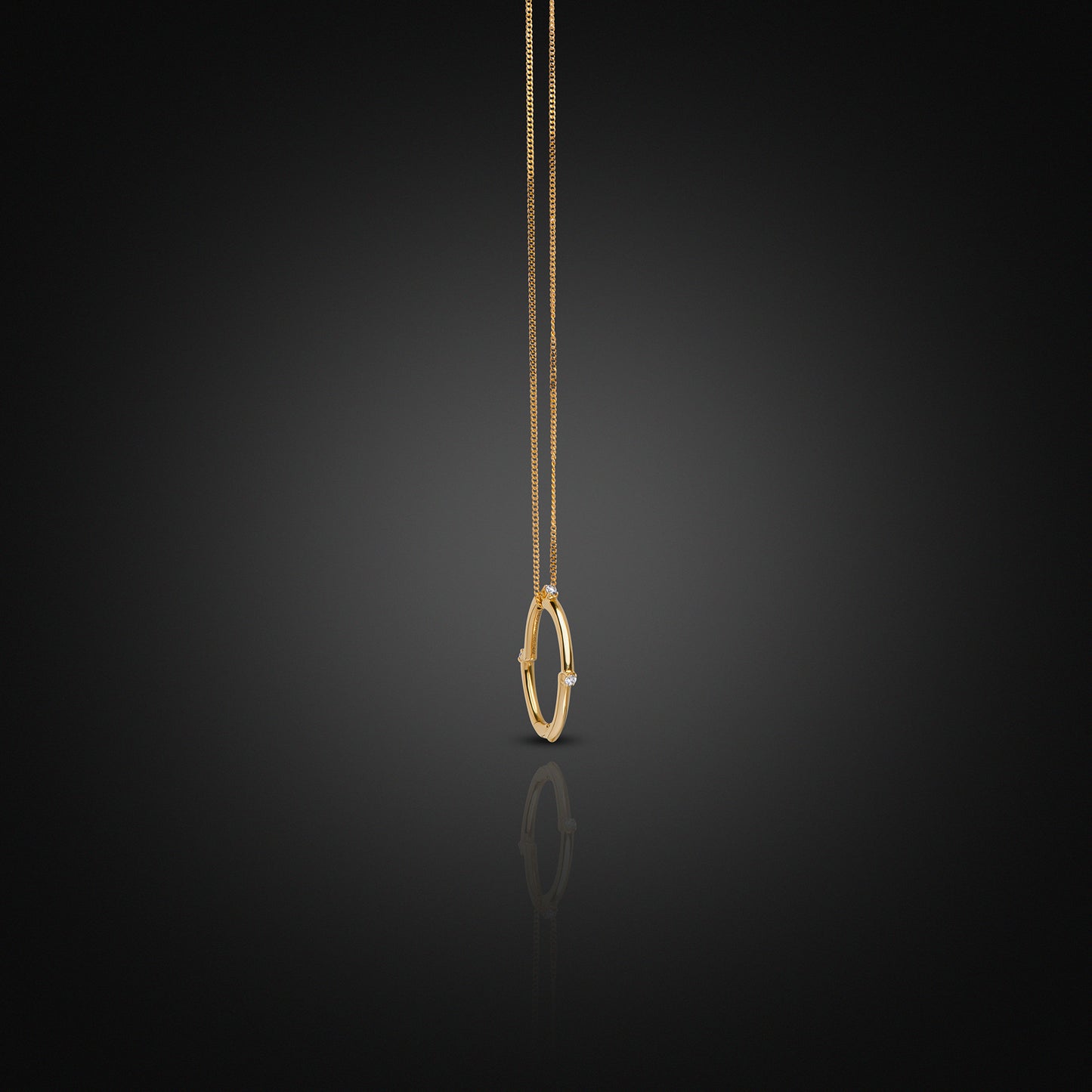 Yellow Gold 18K Open-Ended Diamond Charm