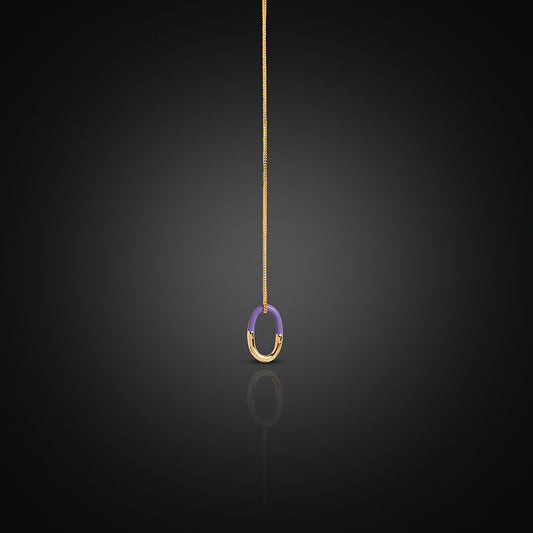 Yellow Gold 18K Open-Ended Enamel Charm (Round Design)