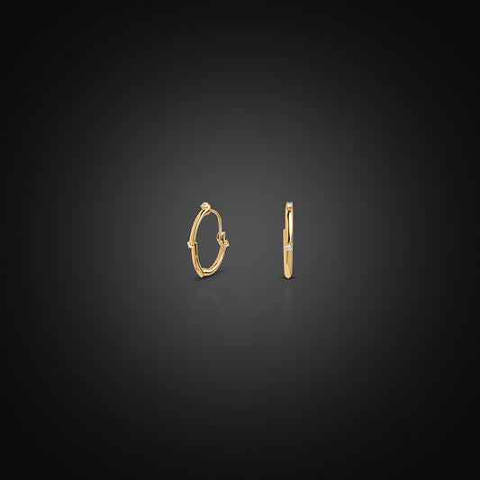 Yellow Gold 18K Diamond Hoop Earrings