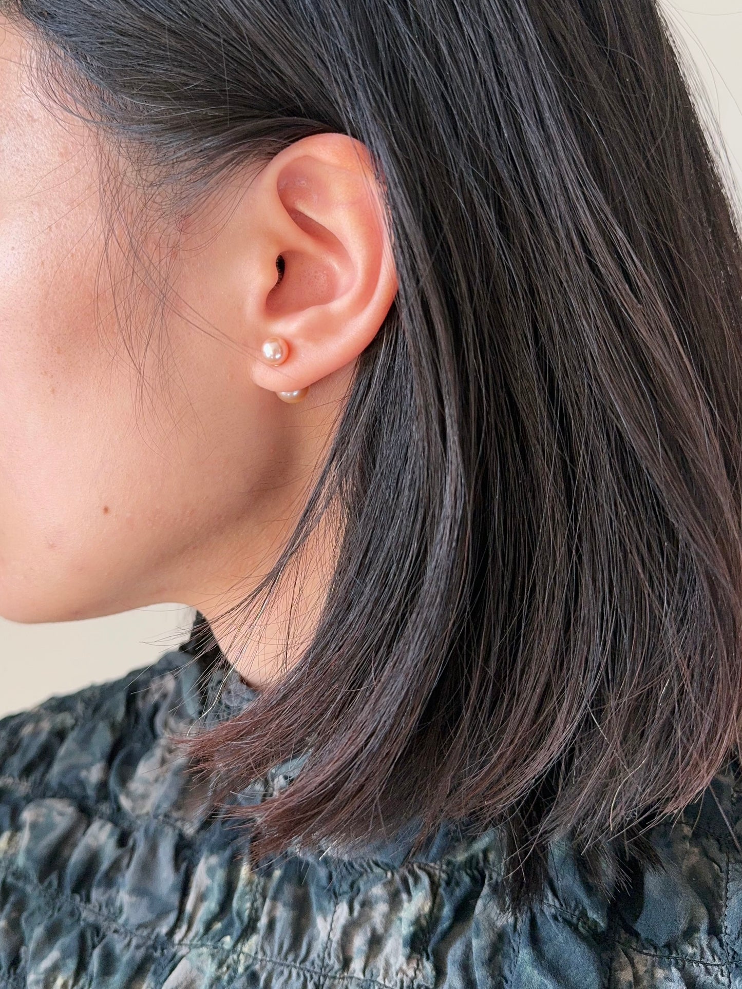 Freshwater Pearl Double Stud Earrings