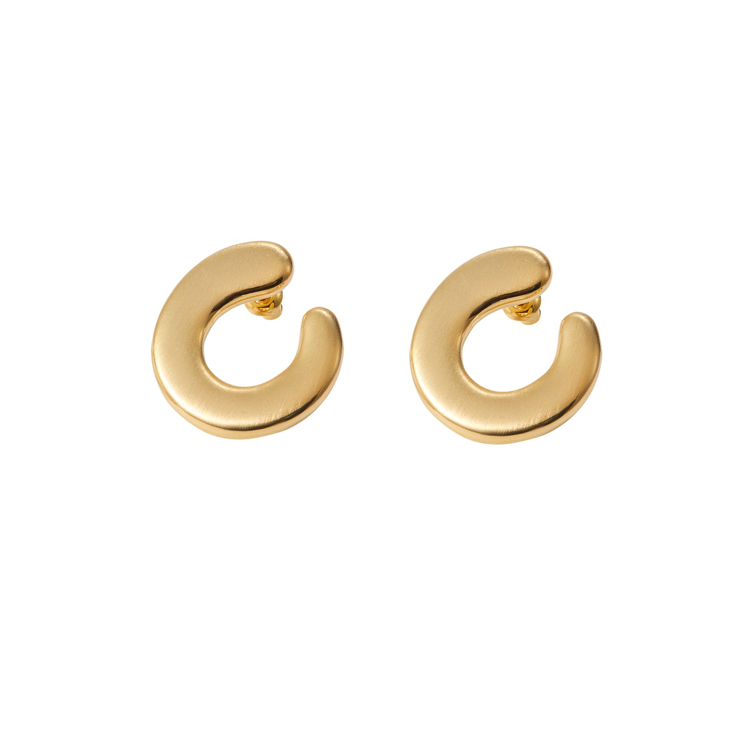 CC Earrings 18k Gold Plated Costume Jewelry Matte Finish