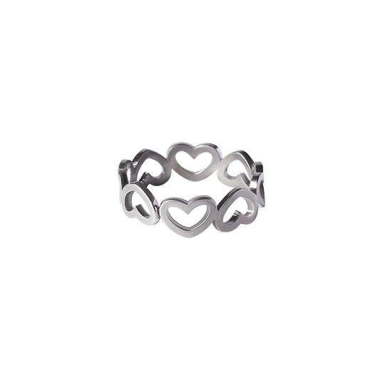 Heart Design Amore Open Ring Adjustable In Size Fashion Jewelry