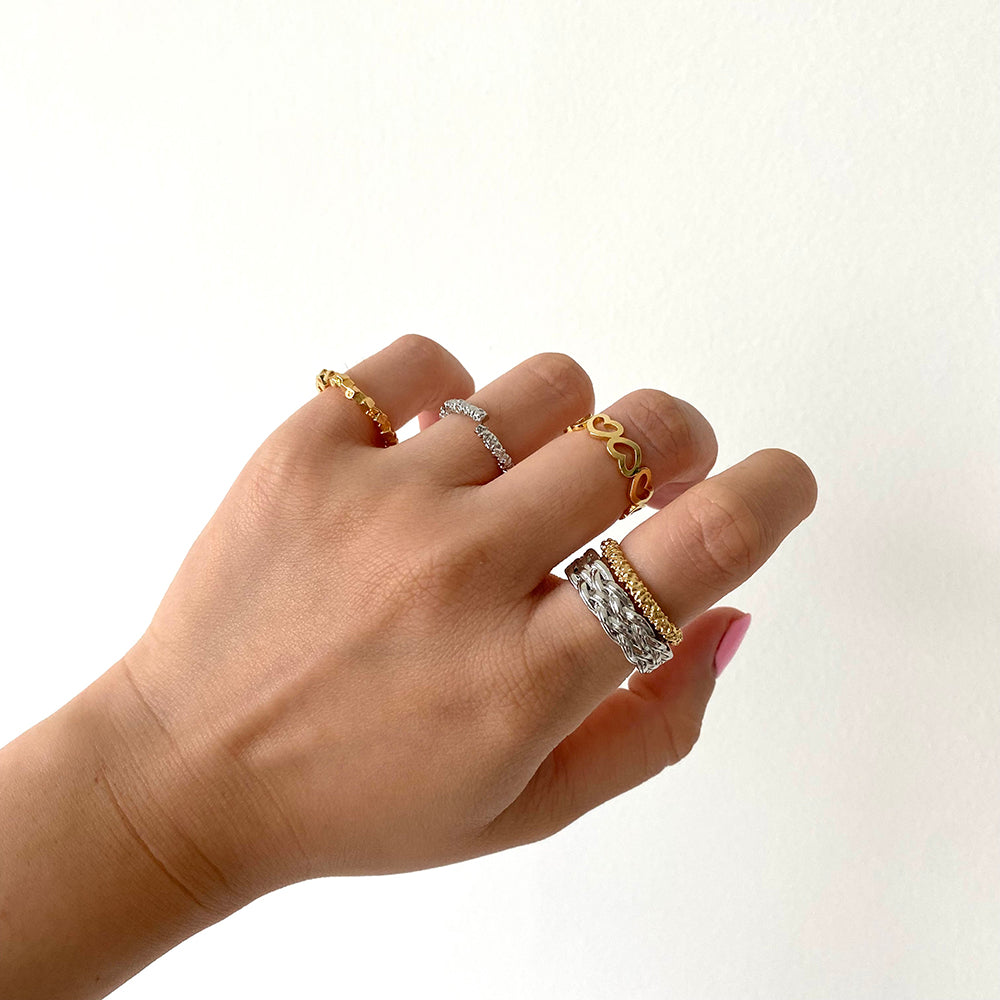 Wavelet Braid Open Ring (Adjustable) Fashion Jewelry
