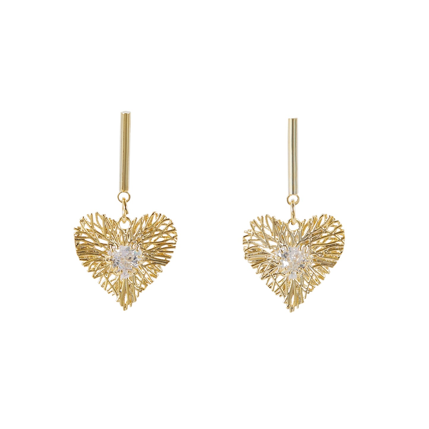 Cupid’s Charm Earrings Heart Shape 18k Gold Plated Fashion Jewelry